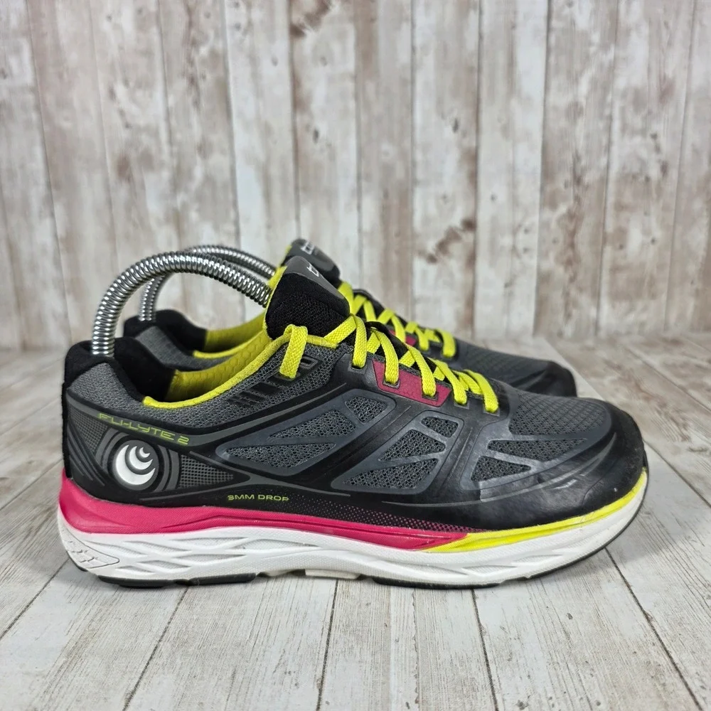 Topo Athletic W‎ Fli Lyte 2 Running Shoes Black Yellow Pink Women's 7.5